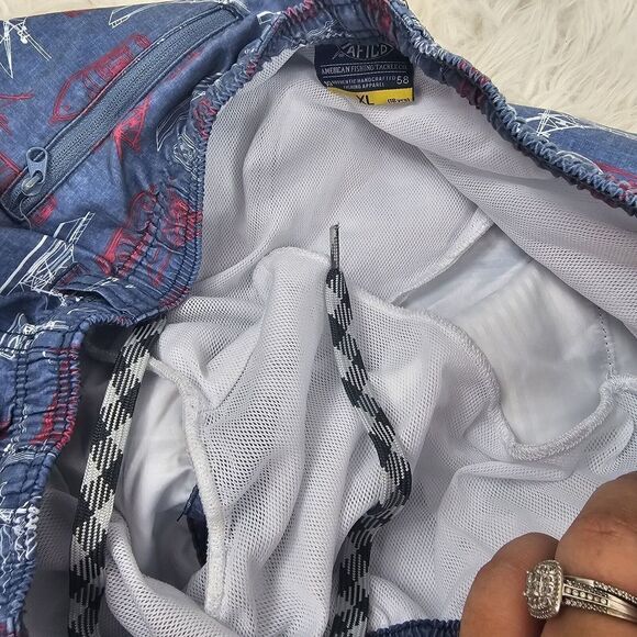 AFTCO YOUTH BOAT BAR SHORTS  Youth Size XL Blue Yaht Swim Trunks - Picture 7 of 8